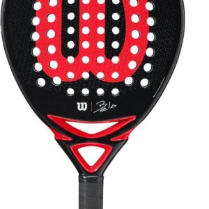 pala de padel negra con rojo