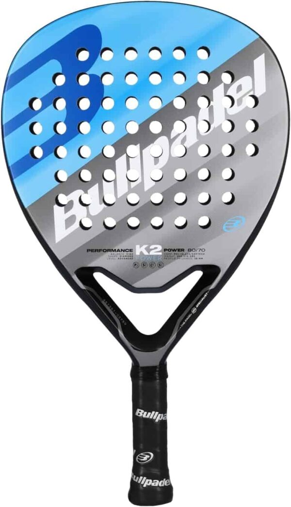 Negro y azul pala de padel marca bullpadel